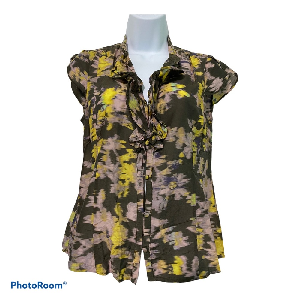 Banana Republic Floral Ruffle Blouse